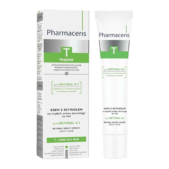 Pharmaceris T-Pure Retinol 0.3 Night Cream 40 Ml Kuwait فارماسيريز تي بيور ريتينول 0.3 كريم مسائي 40 مل الكويت