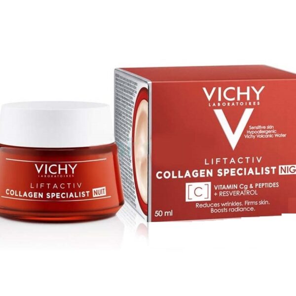 Vichy Liftactiv Collagen Specialist Night Cream 50 ML Kuwait فيشى ليفت أكتيف كولاجين سبشيلست الليلي 50 مل كريم لجميع أنواع البشرة الكويت